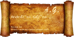 Andrási Géza névjegykártya